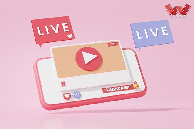 Illustration of Social media live streaming concept