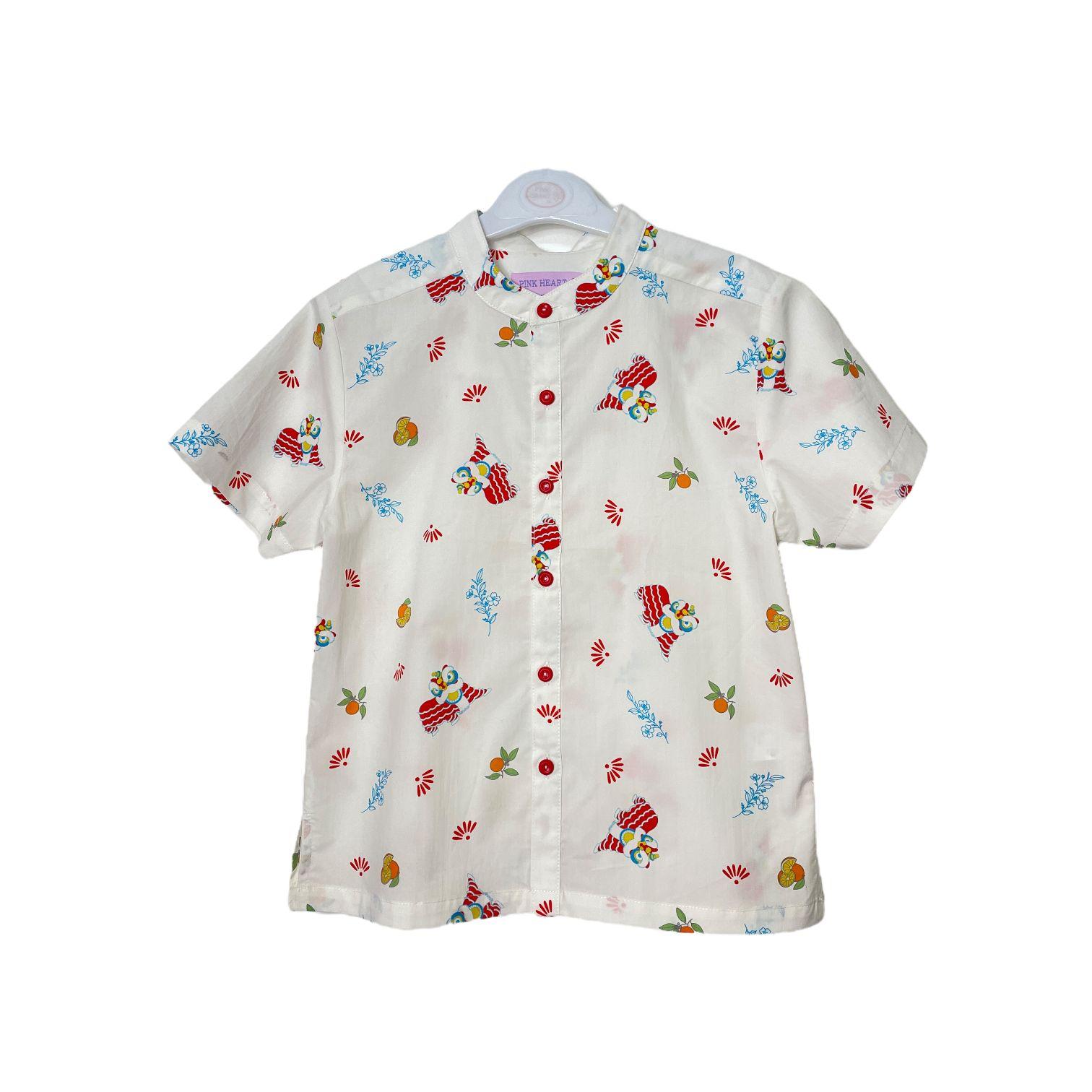 Reference photo of a white printed short-sleeved shirt