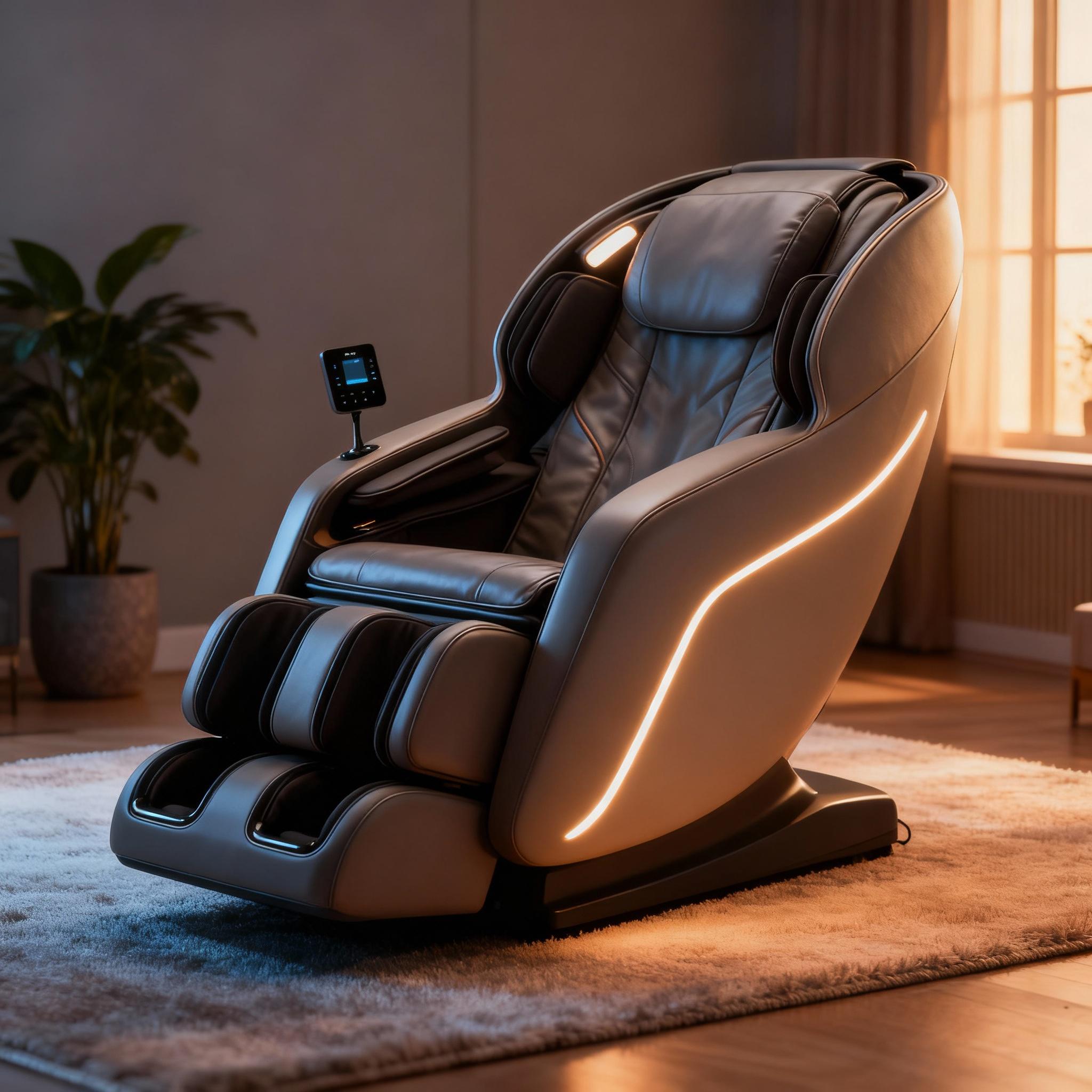 AI-generated massage chair in a sunlit living room